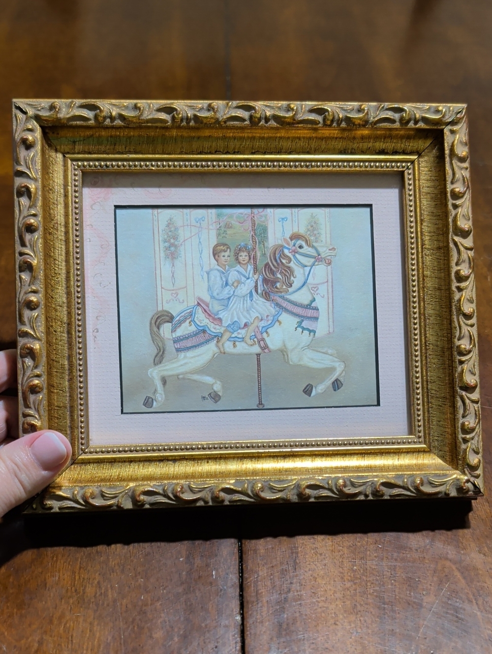 Vintage Professionally Matted & Framed Ann Taylor Print.Something Special Series